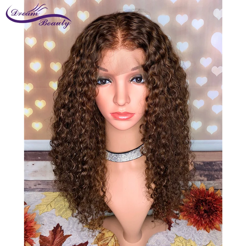 Dream beauty 13*6 парики из натуральных волос на кружеве с детскими волосами, предварительно сорванные волосы, бесклеевая бразильская кудрявая волосы remy