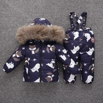 Г. Новая зимняя куртка-пуховик комплект одежды для детей, детская одежда для маленьких девочек, парка для мальчиков плотное пальто зимняя одежда лыжный костюм - Цвет: 11bear
