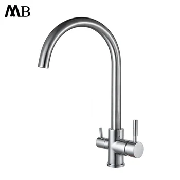 

Drinking Water Faucet 3 Way Water Filter Purifier Kitchen Faucets For Sinks Taps 304 Stainless Steel Faucet Brushed Water Tap