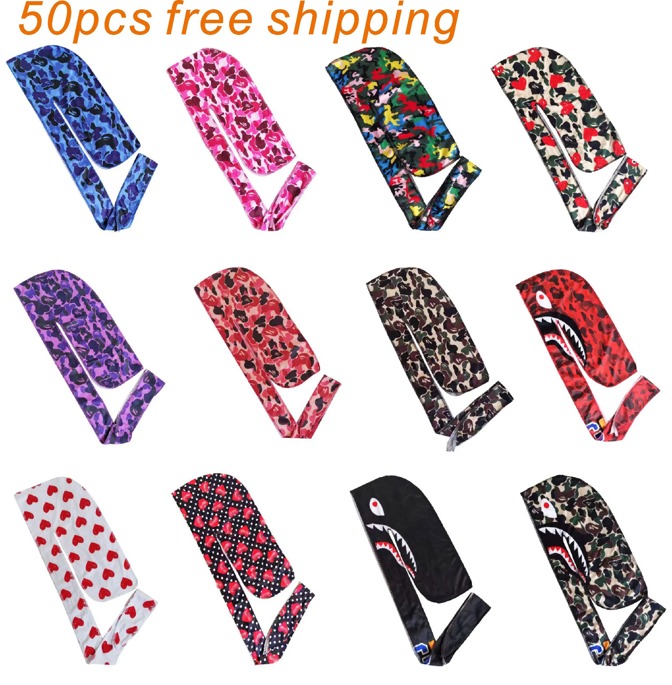 Wholesale Name Brand Designer Durags Adult And Baby Silk Designer Durags  For Lady Men 50pcs A Lot Free Shipping - Women's Hijabs - AliExpress