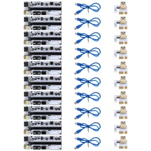 

10Pcs VER010-X Pcie Riser 010 Express X16 Cabo Riser For Video Card Extender Riser Adapter Card SATA 15pin to 6pin Power Cable