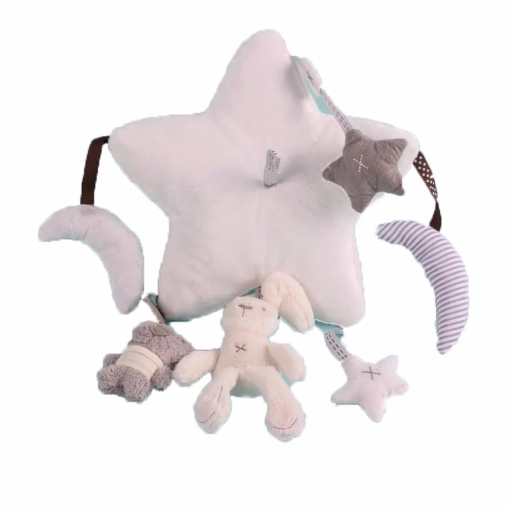 Baby Mobile Crib Toys Rabbit Musical Box with Holder Arm Music Newborn Rotating Bed Bell Plush 3