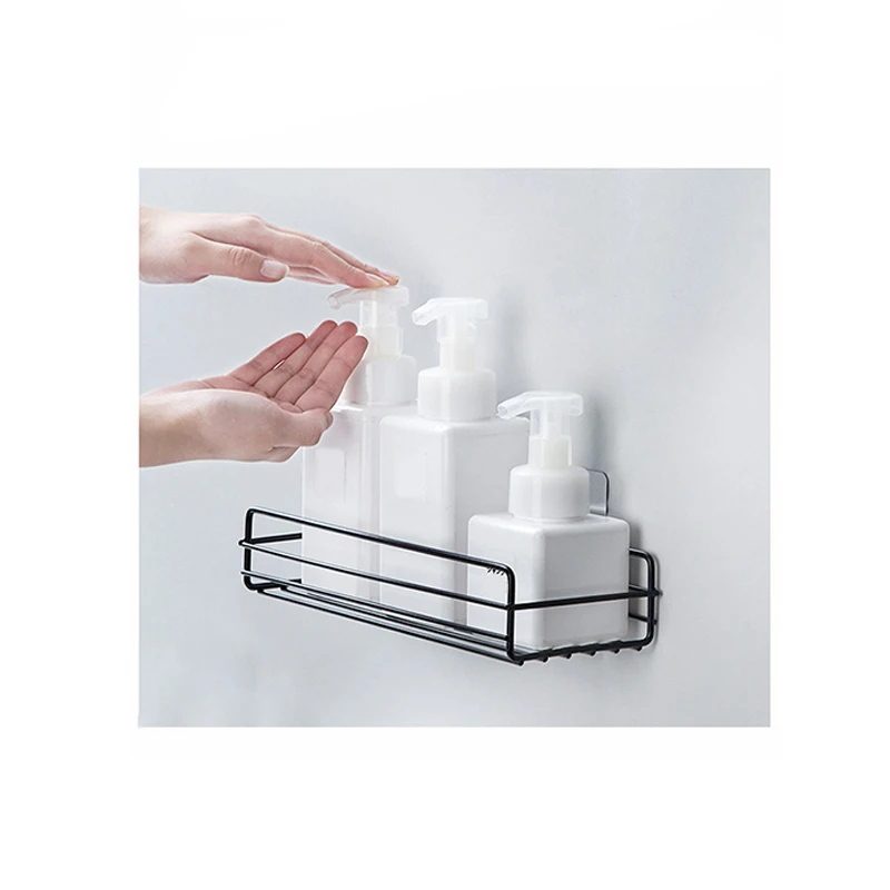 

Kitchen Storage Rack Metal Wall Shelf No punching Mounted Storage Rack Self-adhesive Bathroom Storage Rack Storage Rack