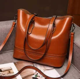Сумка из натуральной кожи, женская сумка, Bolsos Mujer, роскошные сумки, женские сумки, дизайнерские винтажные Ретро большие вместительные повседневные сумки C817 - Цвет: Коричневый
