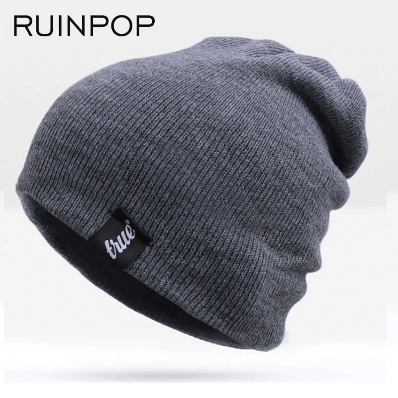 Повседневные зимние шапки с буквенным принтом для мужчин и женщин, модные вязаные шапки с черепами, шапка, однотонная шапочка в стиле хип-хоп, шапка унисекс
