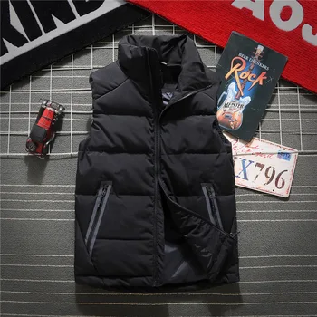 

Hot Sale New Fashion Brand Men's Down Vest Thick Warm Windproof White Duck Down Jacket Men Sleeveless Jacket Waistcoat Men