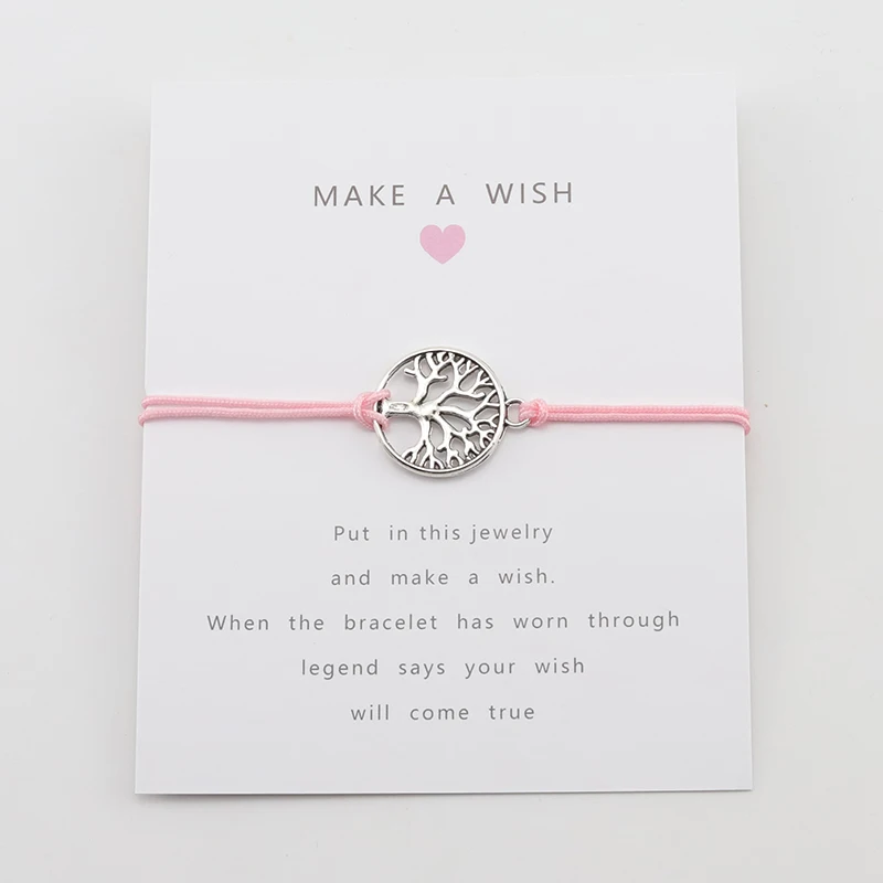 Серебряное дерево жизни очарование счастливое пожелание карты веревка женский браслет для женщин мужчин дружбы регулируемые браслеты и акриловый браслет - Окраска металла: 4713i