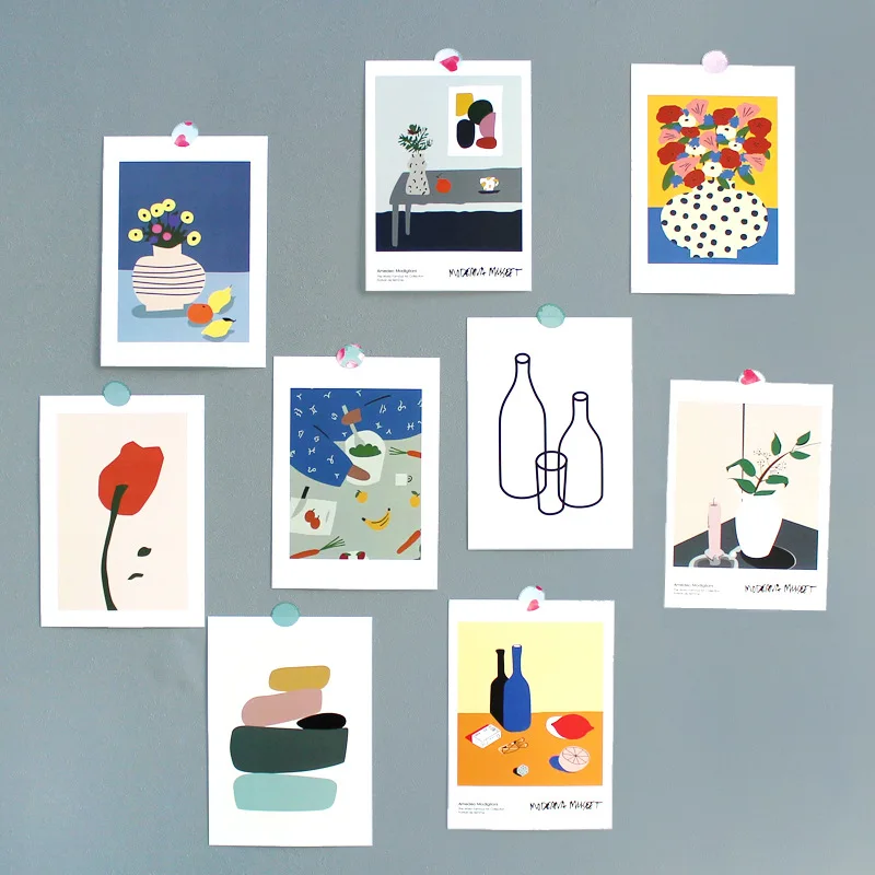 Ins-jarrón de arte Simple para pared, tarjeta postal para habitación, póster pequeño creativo conciso, bricolaje, ACCESORIOS FOTOGRÁFICOS, decoración de fondo, papelería