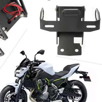 

Motorcycle License Plate Holder Rear Mudguard with Taillight for Kawasaki Z650 Ninja 650 2017-2018 Black