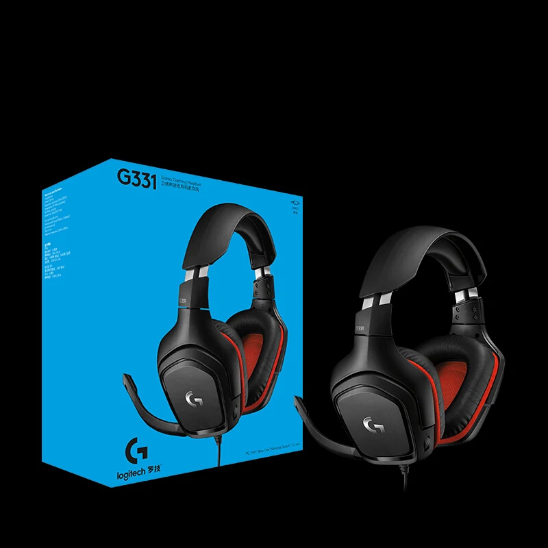 G331 BLACK Оригинальные игровые стереонаушники logitech G331, микрофон с шумоподавлением, разъем 3,5 мм, Совместимость с ПК/Mac для Xbox One, PS4, обновление G231 - Цвет: G331 BLACK