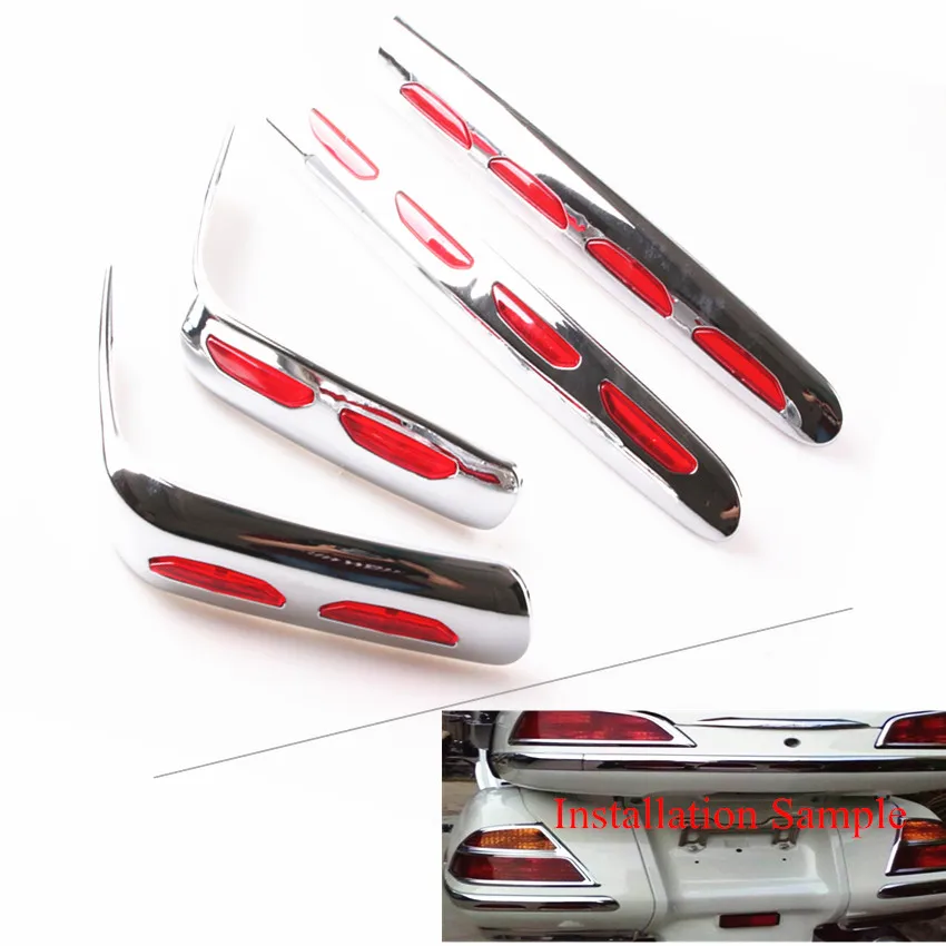 

Chrome Fairing Saddlebag Molding Trunk Trim Lower Set For Honda Goldwing GL1800 2001-2011