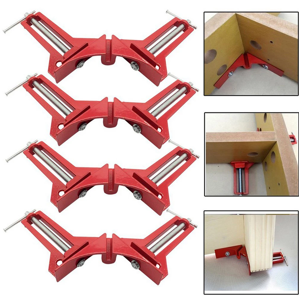 

Right Angle Clip 4PS 90 Degree Right Angle Clip Picture Frame Corner Clamp 100MM Miter Joint Angle Woodworking Tool Clamp 6