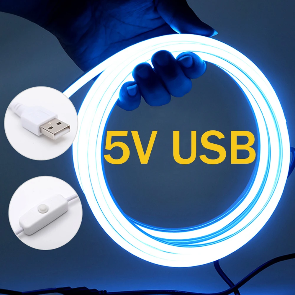 Гибкий неоновый светильник 2835 120 светодиодный с питанием от USB DC 5V ленточный