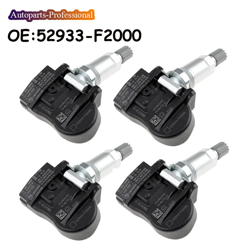 4 шт. для 2015-2022 Hyundai ELANTRA I30 FASTBACK KIA OPTIMA NIRO TPMS датчик давления в шинах 52933-F2000 52933F2000 433