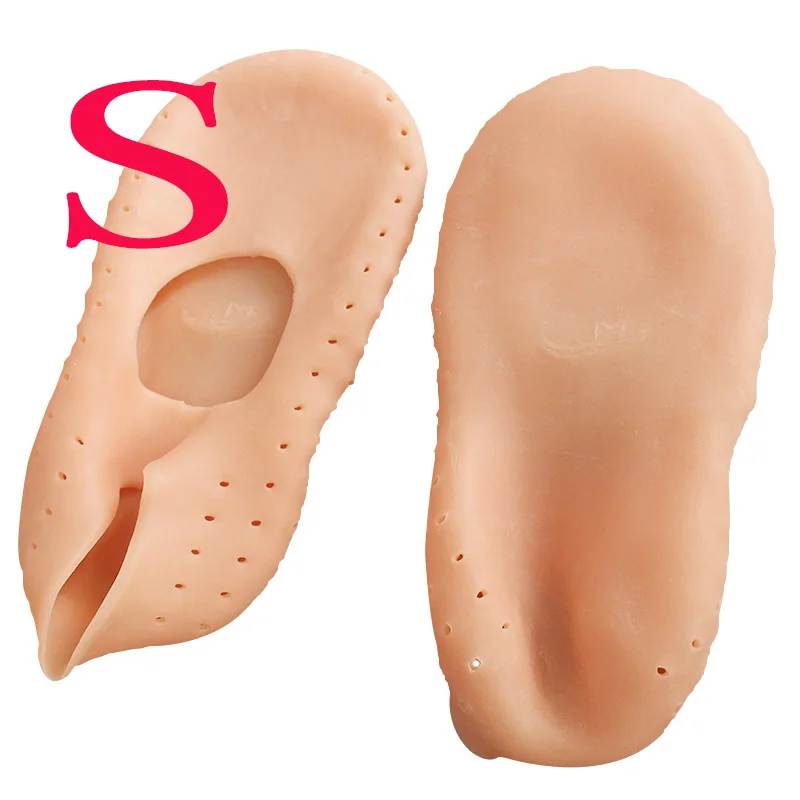 1 пара носки с гелевой подошвой силиконовый инструмент для ухода за ногами Средства Ухода За Кожей стоп защита от болезненной опухоли на рельеф предотвращения трещин увлажняет, удаляет мертвую кожу удаления носки с отверстием - Цвет: S Skin 33-35