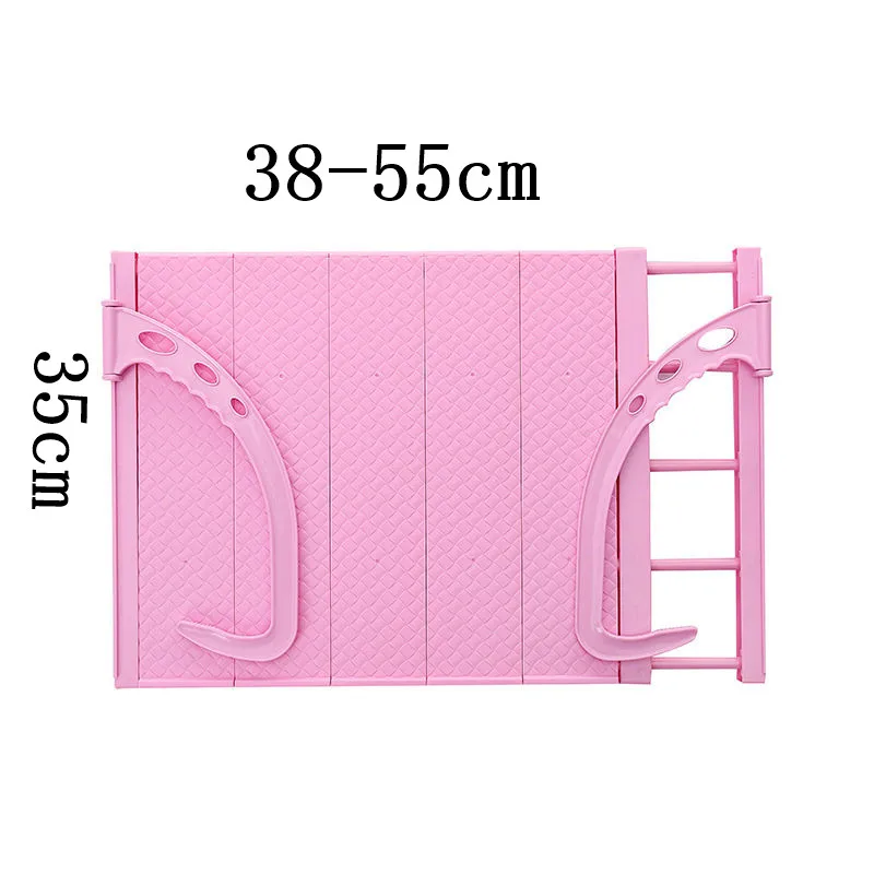 Pink length 38-55cm Многофункциональная выдвижная полка для обуви с окном, полка для сухого хранения, Балконная сушилка для обуви, сушилка для одежды, ограждение, защитная оконная скоба - Цвет: Pink length 38-55cm
