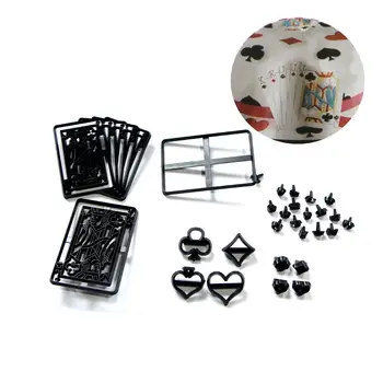 

28Pcs/Set Poker Card Cookie Cutter Plastic Cupcake Sugarcraft Fondant Cutter Poker Set Cake Cutting Mould Cake Decorating Tools