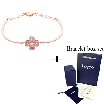 

SWA Exquisite New Rose Gold Four-leaf Clover Bracelet Elegant Temperament Ladies Jewelry To Send Girlfriend Gift Fashion Jewelry