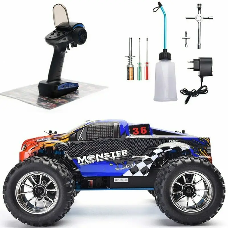 HSP RC Car 1:10 Scale Two Speed Off Road Monster Truck Nitro Gas Power 4wd Remote Control Car Speed Hobby Racing RC