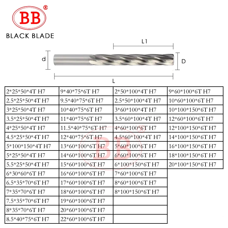 Carbide Reamer BB Carbide Machine Reamer Spiral Flute Uncoated H7 Tolerance Chucking Metal Cutter 6 Flutes CNC