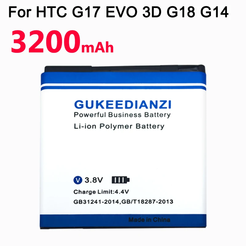 Аккумулятор для мобильного телефона GUKEEDIANZI 3200 мАч BG86100 для htc G17 EVO 3D G18 Sensation XE Z715e G14 Z710t Z710e Sensation 4G