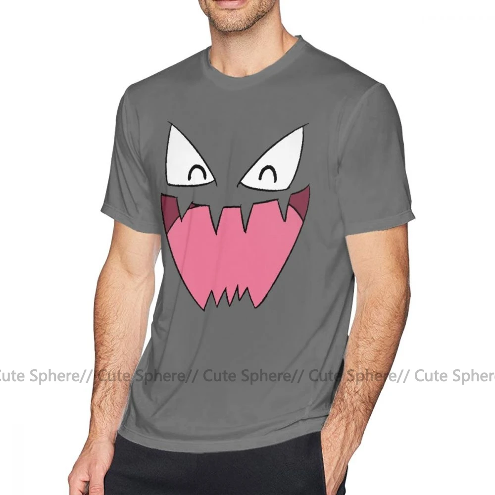 Gengar футболка Haunter Face футболка Базовая 100 хлопковая Футболка с графическим рисунком с коротким рукавом Милая Мужская футболка большого размера