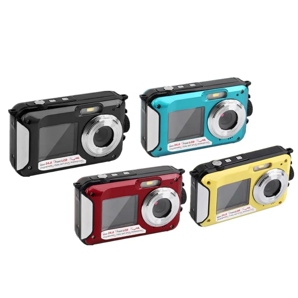 

2.7inch TFT Digital Camera Waterproof 24MP/48MP MAX 1080P Double Screen 16x Digital Zoom Camcorder HD268 Underwater Camera