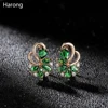 4 Color Noble Natural Zircon Flower Stud Earrings Red Green Color High Quality Earrings For Woman Aesthetic Luxury Jewelry Gift ► Photo 3/6