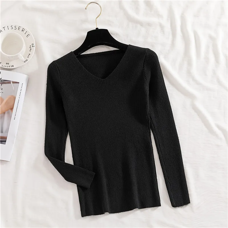 Women Knitted Pullover Sweaters V Neck Long Sleeve Soldi Knitted maglioni donna jerseis mujer invierno