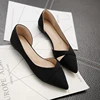 Women Flats Pink Black Pure Color Plus Small Size 33 34 Large 41 42 43 44 Suede Leather Pointed Toe Office Lady Flat Heel Shoes ► Photo 3/6