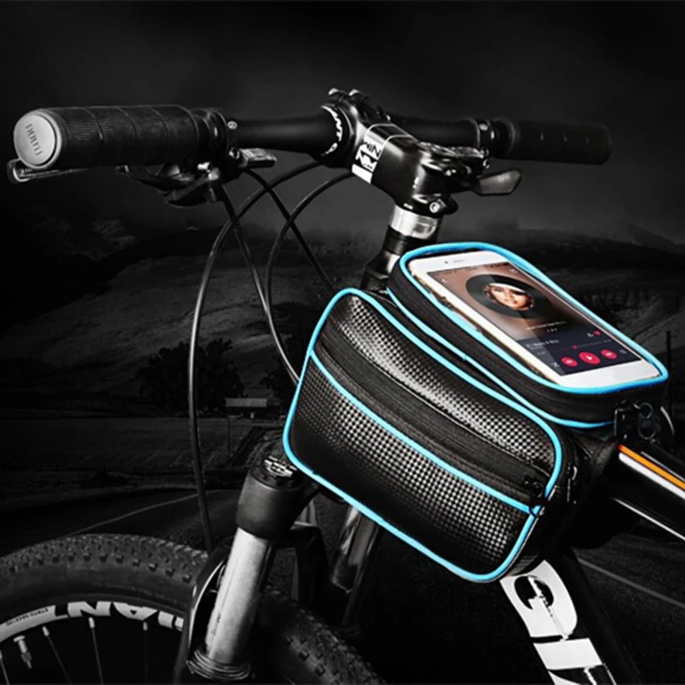 Практичные велосипедные сумки водонепроницаемый Сенсорный Экран MTB Рамка передняя трубка сумка для горного велосипеда для мобильного телефона 5,0 дюймов