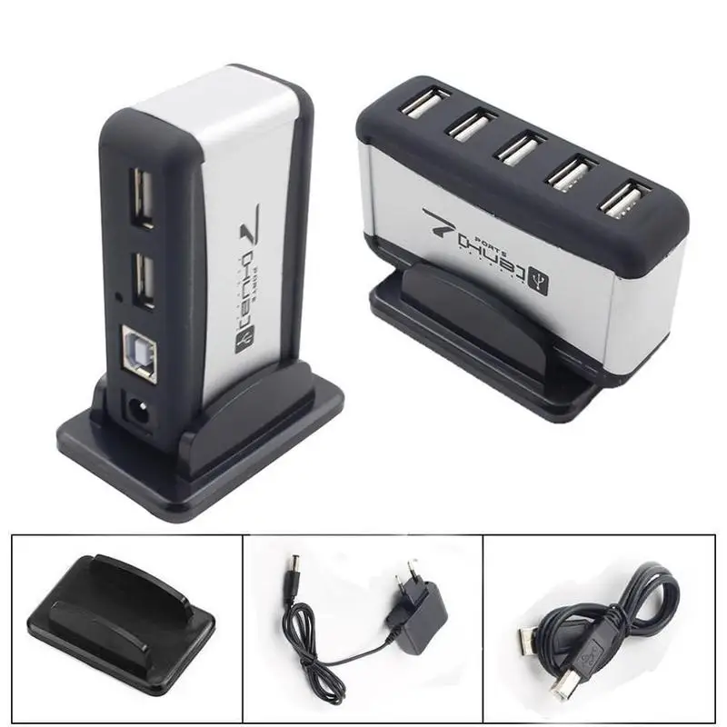 7 портовый высокоскоростной USB концентратор 2 0 с вилкой для ЕС США зарядное