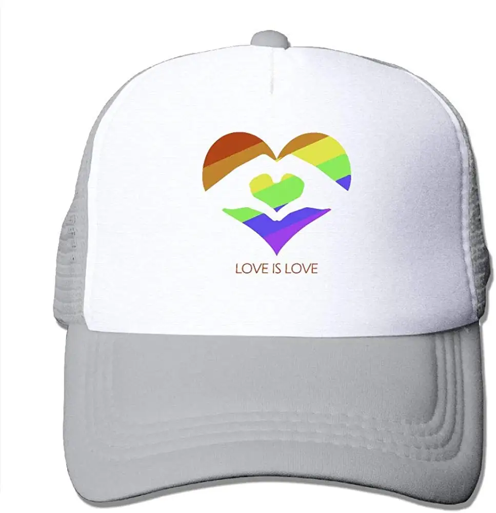 Для Взрослых Унисекс Love is Love LGBT Hands Love Heart Trucker бейсбольная бейсболка с сеточкой и регулируемым ремешком шляпа