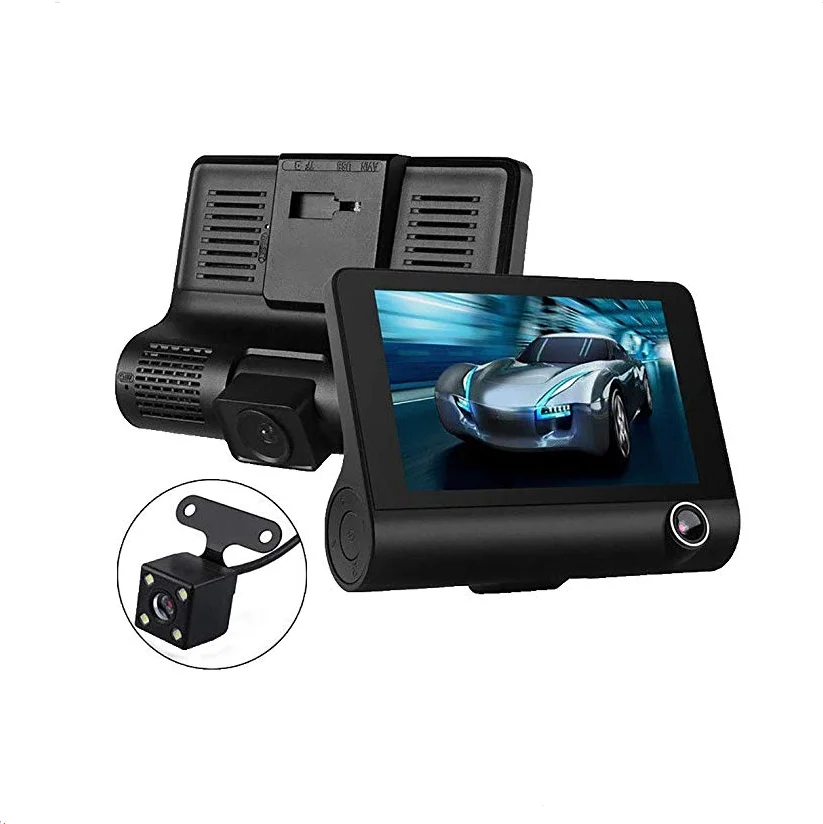 

4 inch Auto DVR Three Lens HD 1080P Dash Cam Night Vision Video Driving Recorder Loop Recording 170 DegreeWide Angel