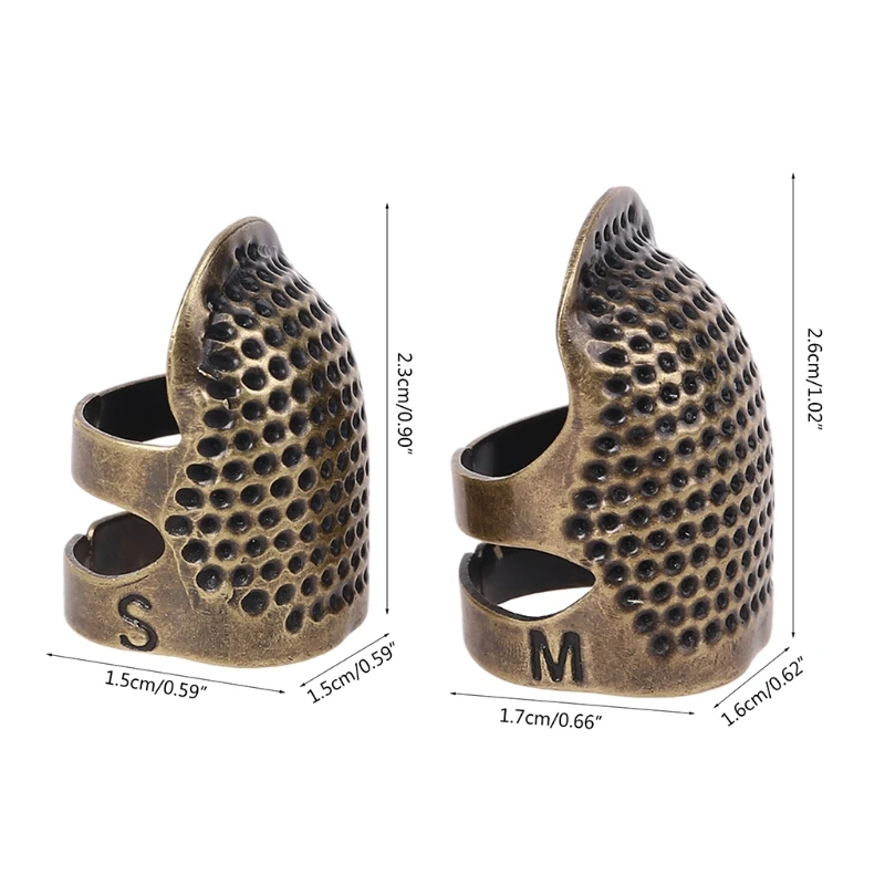 

4pcs/set Sewing Thimble Adjustable Finger Protector Metal Shield Pin Needles DIY E8BD