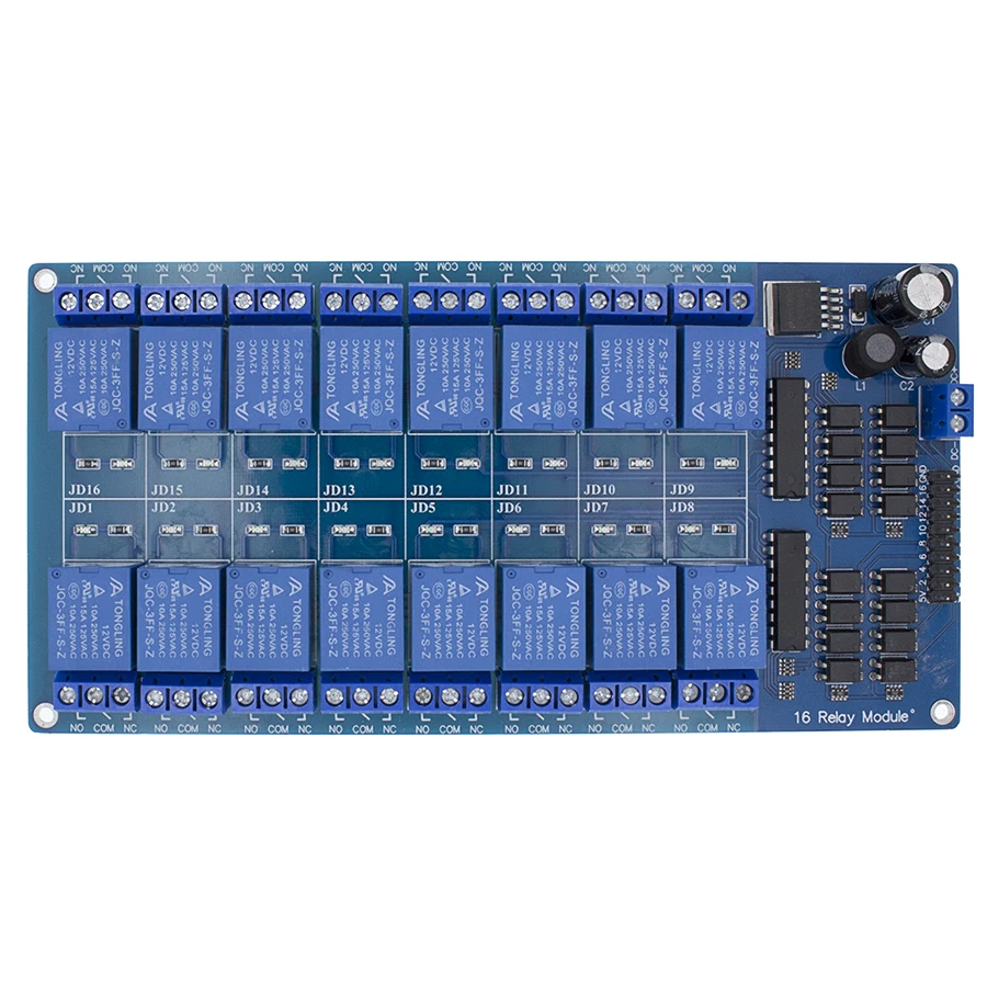 Comprar Módulo de relé 12V 16 canales para brazo arduino PIC AVR DSP Placa de relé electrónico correa de aislamiento