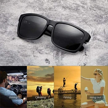 

New Очки Sun Glasses Men's Black Frame Real Film Sunglasses Square Outdoor Classic Sports Polarized Sunglasses Auto Products