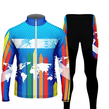 

Men's Cycling Jersey Long Sleeve Trousers Bib Set Sports Quick Dry Cool Fashion Track Pants Set Fitness Quality Fabric Outdoor