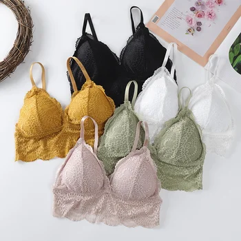 

Seamless Deep V Lace Bras For Women Soft Tube Tops Underwear French Style Bralette Lingerie
