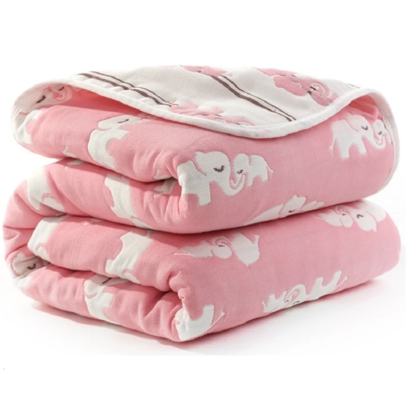Детская муслиновая Пеленка, одеяло, 6 слоев, газовое хлопковое плотное пеленание для новорожденных, Осеннее детское Пеленальное Одеяло для новорожденных, 110 см