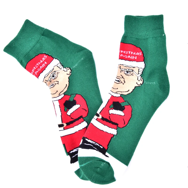 1Pair Unisex Funny Print Adult Casual Crew Socks 3D Fake Hair Crew Socks Hip Hop Skateboard Sock Trump Socks