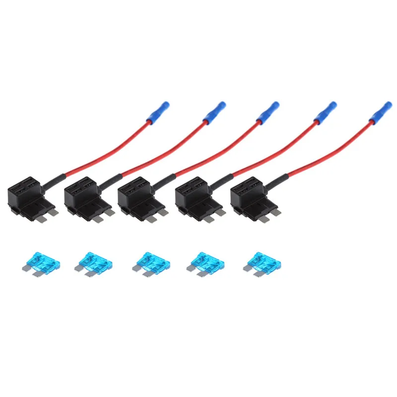 5 шт. держатель коробки предохранителей Add Circuit Blade ACS ATO ATC Piggy Back Tap 15A/20A/25A/30A 120 мм разъем предохранителя с проводом без резки