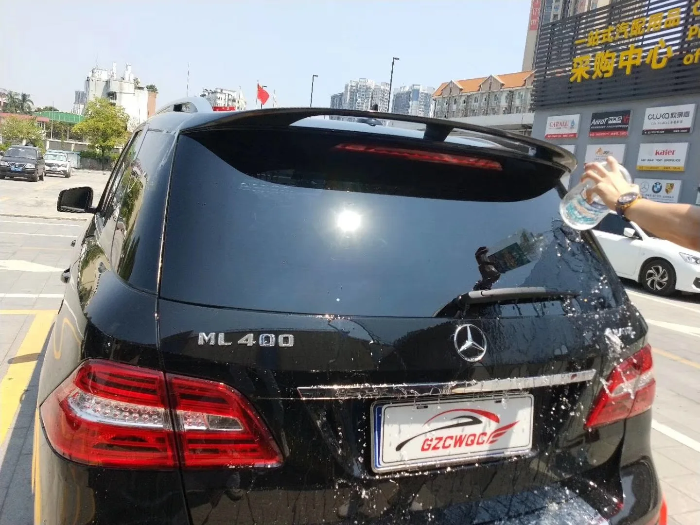 IN для Mercedes-Benz GLE grade ML-class W166 B стиль спойлер из углеродного волокна модифицированный спойлер на крыше