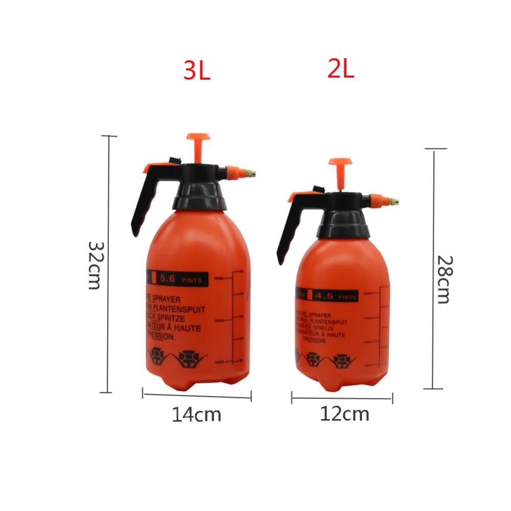 H0d8f4421a2894faeb1946c187fcb5690X 2L/3L Orange Hand Pressure Trigger Sprayer Bottle Adjustable Copper Nozzle Head Manual Air Compression Pump Spray Bottle 1 Pcs