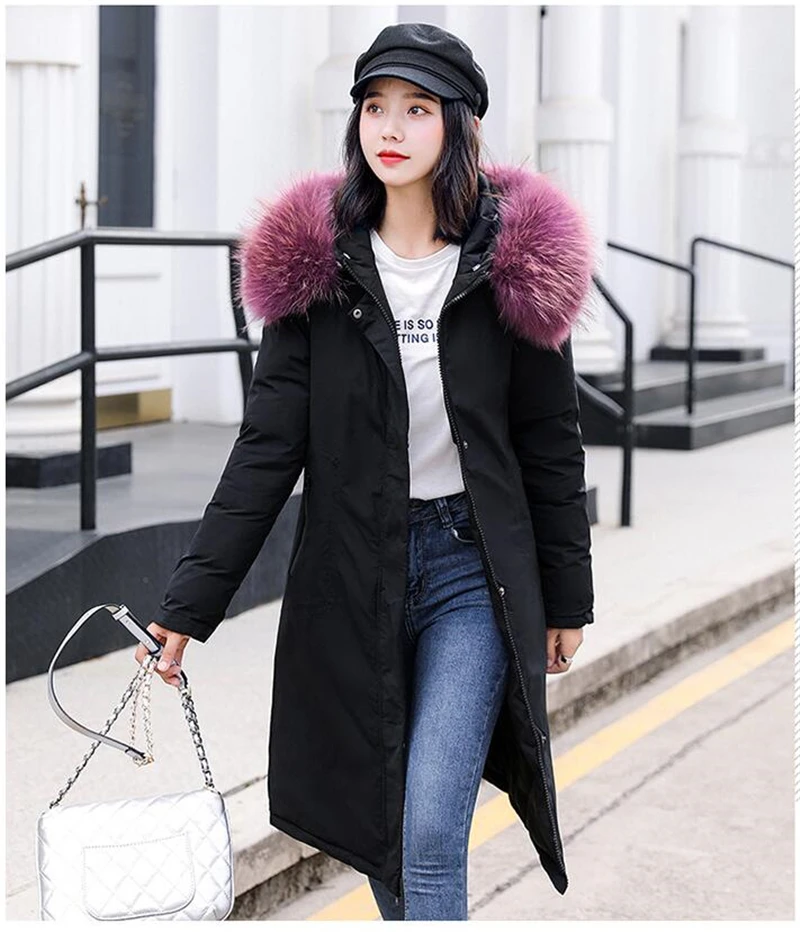 Winter Parka jacket new women's coats hooded thick long winter warm Parkas snow-20 degree coat 5XL Double-sided wearable E149