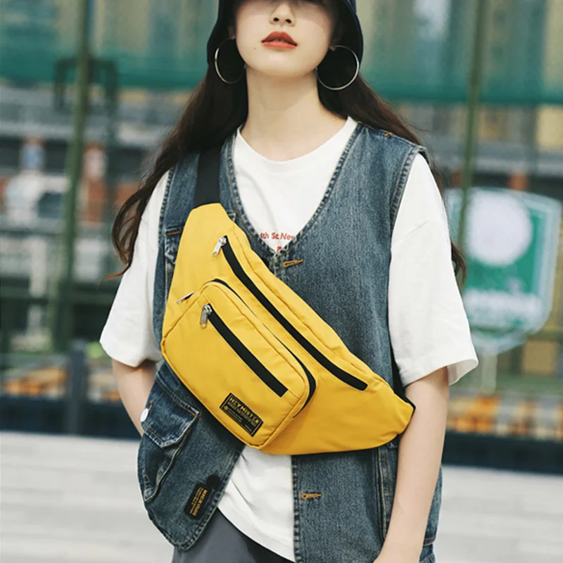 

Unisex Fanny Pack Waist Bag Trend Hip Hop Packs Chest Bags Female Large Capacity Banana Bag Street Style Waist Pack Bum Package