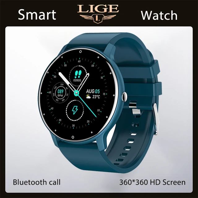 LIGE New Silicone Strap Digital Watch Men Sport Watches Electronic LED Male Smart Watch For Men Clock Waterproof Bluetooth Hour Blue