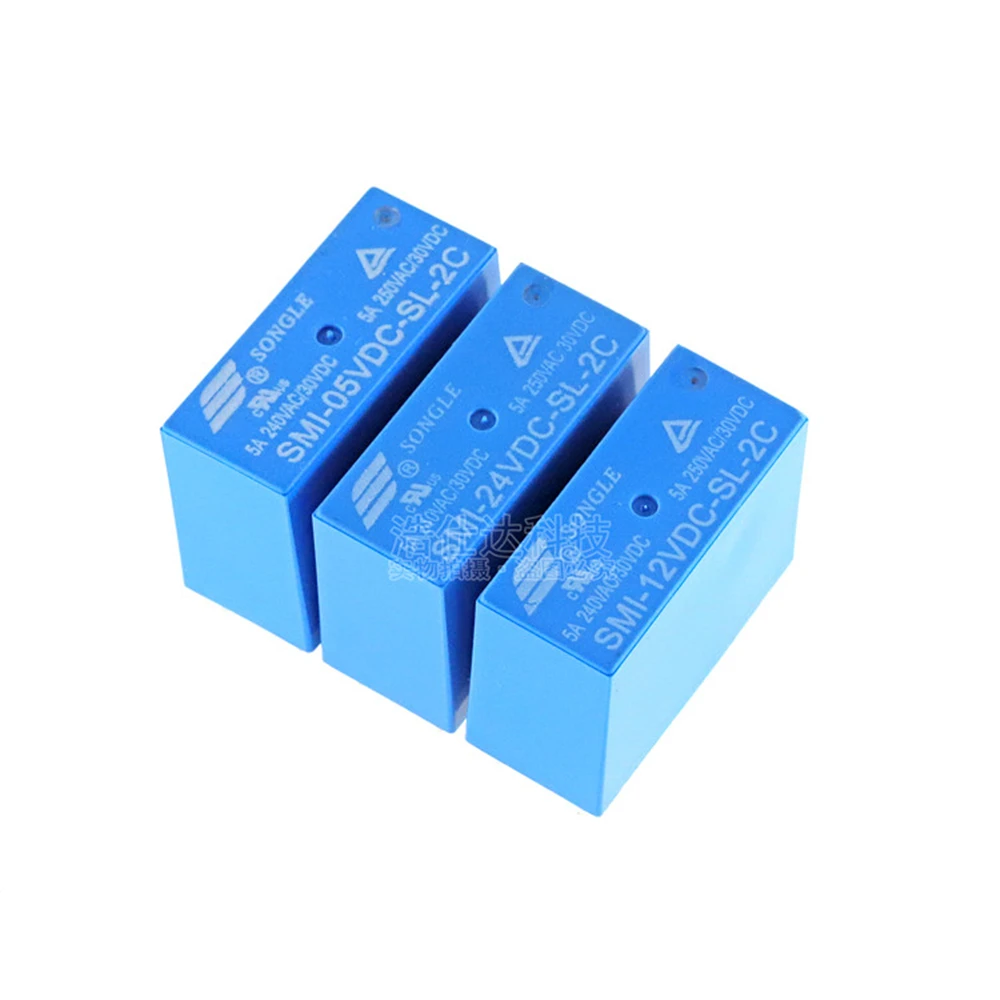 10PCS/Lot Power Relays SMI05VDC 12VDC 24VDCSL2C 5V 12V 24V 5A 250VAC