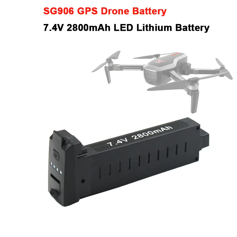 

LAUMOX SG906 GPS Drone Battery 7.4V 2800mAh LED Lithium Battery Spare Part Accessories RC Drone Brushless GPS 5G WIFI FPV Drones