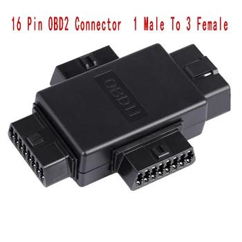 

16 Pin OBD2 Car Connector Plug 1 Male To 3 Female ELM327 Multi-function Plug Diagnostic Cables Tool Car Connector Adapter
